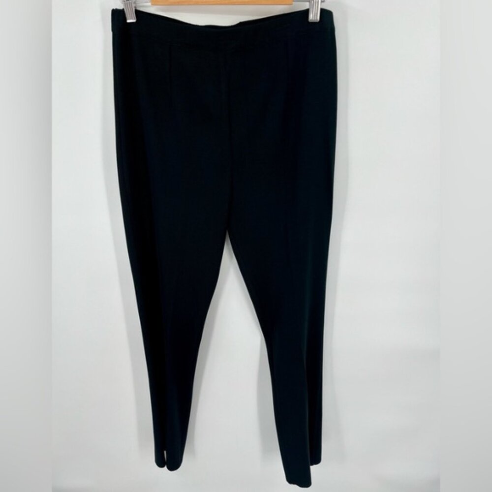 Ming Wang women’s pull on black acrylic narrow leg pleated pant size M NWT